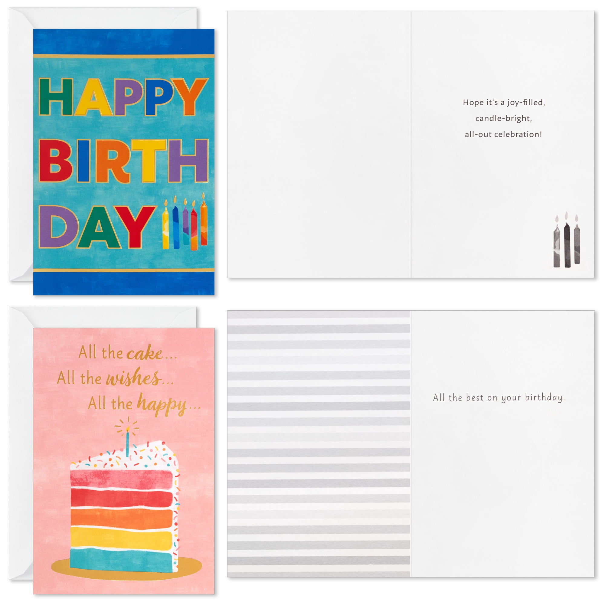 Hallmark Assorted Boxed Birthday Cards (Cake and Candles), Pack of 72