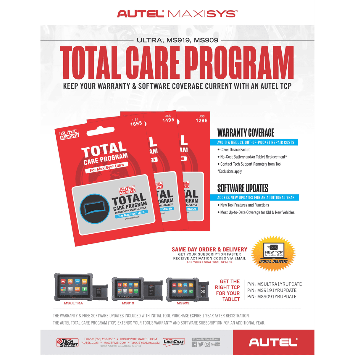 Autel MS909 MaxiSYS Diagnostic Tablet w/ MaxiFLASH VCI