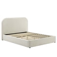 thumbnail image 3 of Platform Bed Frame, Queen Size, White, Velvet, Bedroom, Modern Contemporary Boutique HB36809, 3 of 9