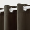 thumbnail image 3 of TOWN & COUNTRY BASICS Cabana Solid Heavyweight Indoor Outdoor Curtains, Light Filtering Opacity with Grommet Top, Water Repellent, 2-Pack Set, 54"x108", Chocolate, 3 of 11