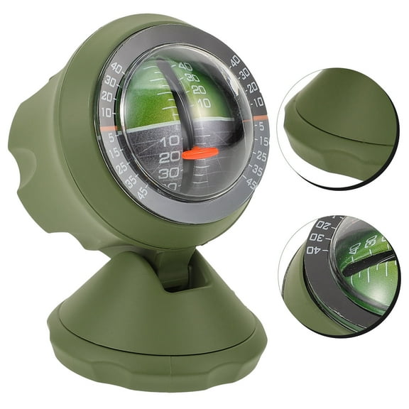SHINYPASING Car Inclinometer Abs Olive Green 1Pcs 2.8x2x1.6in