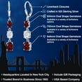 thumbnail image 2 of Gem Stone King 925 Sterling Silver Red Rhodolite Garnet 3 Stone Dangle Earrings for Women (5.50 Cttw, Gemstone January Birthstone, Oval 8X6MM, 7X5MM and 6X4MM), 2 of 6