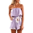 thumbnail image 4 of Shadoumai Bohemian Floral Print Off Shoulder Jumpsuit For Summer Casual Fashion Romper With Ruffle, 4 of 7