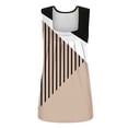 thumbnail image 4 of ZQGJB Summer Tank Tops for Women Loose Fit Pleated Square Neck Sleeveless Tops Cute Plain Tees Loose Fit Curved Hem Flowy Tunic Blouse Z07-Khaki XL, 4 of 5