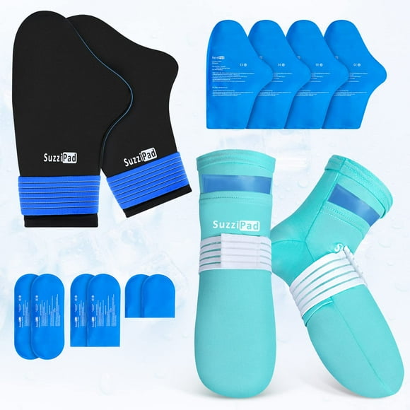 SuzziPad Cold Therapy Socks & Hand Ice Pack Cold Gloves for Chemotherapy Neuropathy, Chemo Care Package for Women and Men, Ideal for Plantar Fasciitis, Carpal Tunnel, S/M