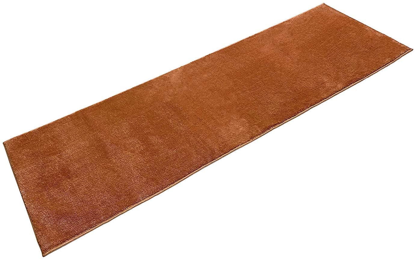 Custom Size Solid Burnt Orange Runner Rug 30 Inch Wide Pick Your Own Size Cut to Size Roll Runner Rug