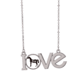 thumbnail image 1 of Cheval Noir et Blanc Amour Collier Pendentif Bijoux, 1 of 3