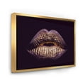 thumbnail image 3 of Designart 'Sexy Golden Metallized Woman Lips III' Modern Framed Canvas Wall Art Print, 3 of 5
