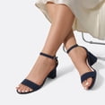 thumbnail image 4 of Sandalia DREAM PAIRS con Punta Abierta, Tira en el Tobillo y Tacones Anchos en Azul Marino, 4 of 7