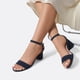 thumbnail image 4 of Sandalias de Tacón Grueso de Gamuza Azul Marino para Mujer DREAM PAIRS Talla US11, 4 of 7