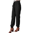 thumbnail image 3 of Women's Rayon Sweatpants High Waisted Joggers Casual Plain Drawstring Harem Pants with Pockets, 3 of 7