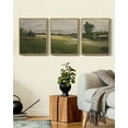 thumbnail image 2 of Vintage 11x14in3pcs Natural Framed Landscape Wall Art The Vast Grassland Retro Classic Paints Rustic Farmhouse Bathroom Office Decor, 2 of 8
