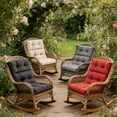 thumbnail image 2 of Kdkad High Back Patio Chair Cushion with Ties, 44.1×20.9 Inch Indoor Outdoor Seat and Backrest Cushion for Rattan Wicker Furniture Garden Balcony, Thick Comfort Lounge Pad, 2 of 8