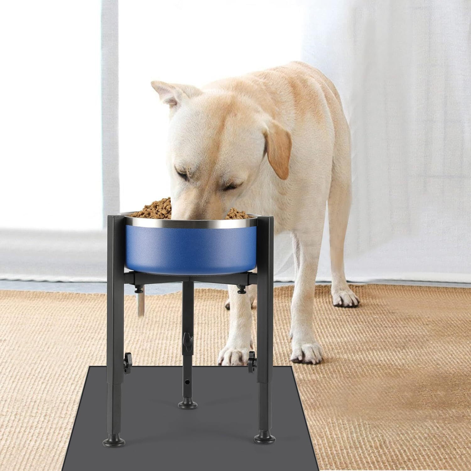 Adjustable Elevated Dog Bowl Stand - Wide Adjustable Fit Heights, Durable Metal Raised Feeder(Bowl Not Included)