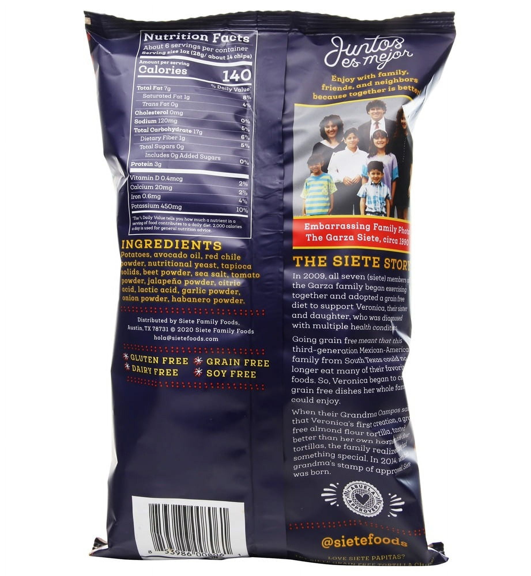 (3 pack) Siete Kettle Cooked Potato Chips Fuego - 5.5 oz.