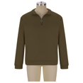 thumbnail image 4 of RRMuAzgs Men's Quarter Zip Up Pullover Long Sleeve Casual Sweatshirt Lightweight Stand Up Collar Solid Color Sweaters, 4 of 6