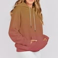 thumbnail image 6 of Fall Hoodies for Womens Fashion Gradient Color Sweatshirts Casual Loose Outdoor Hooded Jackets Round Neck Long Sleeve Hoody Sweatshirt Pullover Winter Outwears Plus Size with Pocket, 6 of 8
