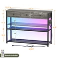 thumbnail image 4 of Homieasy Console Table with Charging Station and USB Port, 47 inch Entryway Table with LED Lights, Sofa Table Narrow Long with Storage Shelves for Entryway, Couch, Hallway, Foyer, Gray Oak, 4 of 7