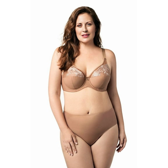 Elila Women's Plus Size Back to Basics Underwire Bra, Full Coverage & Support, Style 2401 Mocha