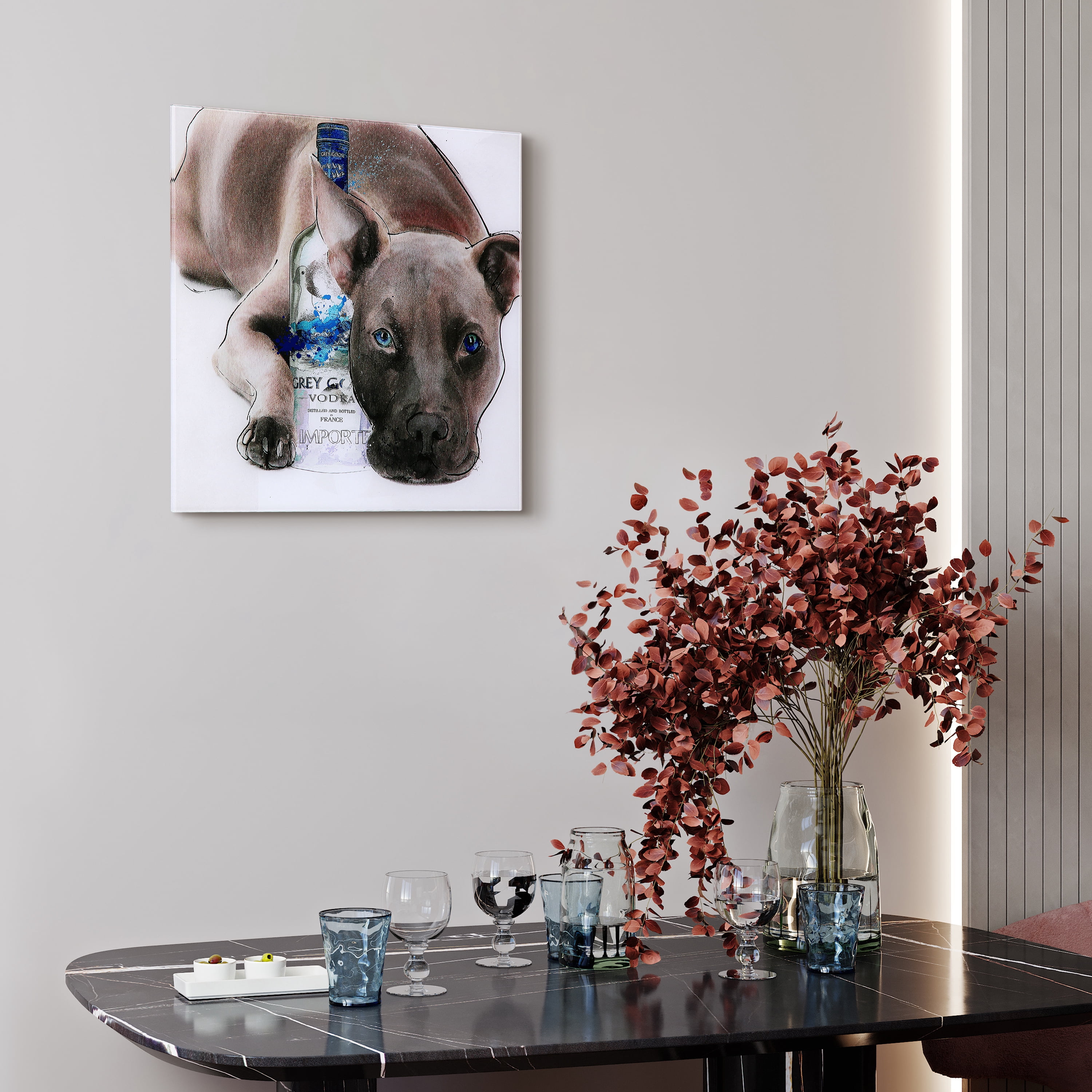 Empire Art Direct I Like What I Like Frameless Free Floating Tempered Glass Panel Graphic Dog Wall Art, 20" x 20", Ready to Hang