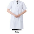 thumbnail image 4 of Laboratory Coat Buttons Multi Pocket Short Sleeve Pet Shop School Factory Work Clothes Internship Section Beautician Use Short Sleeve XXL, 4 of 6
