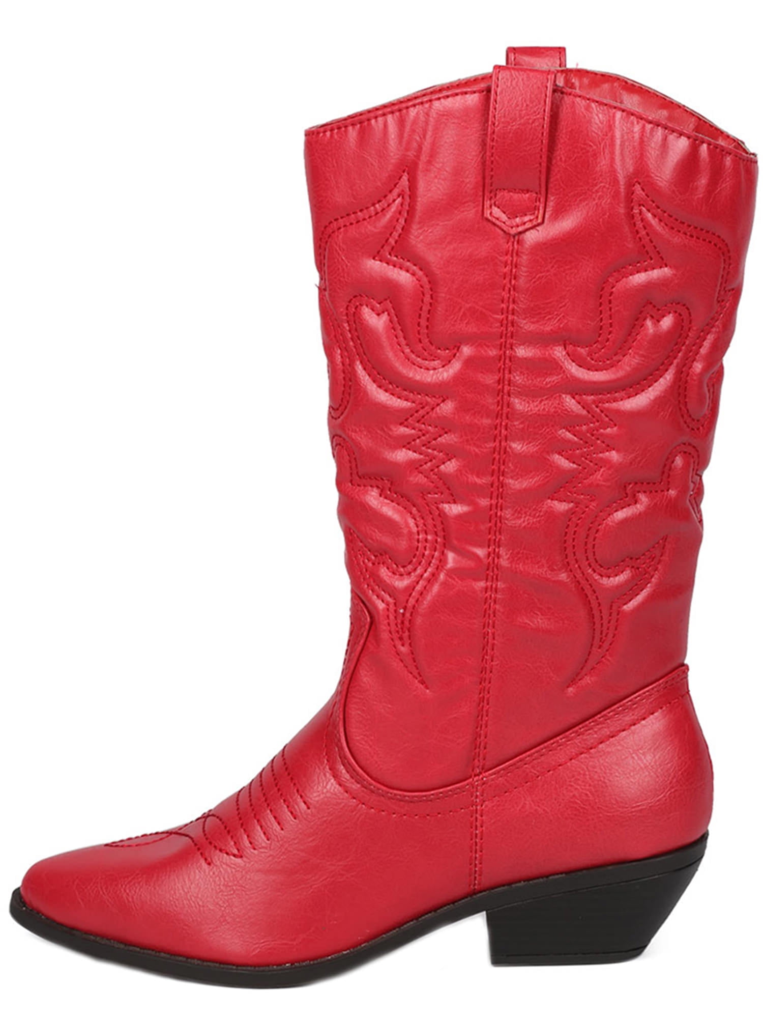 knee high red cowgirl boots