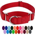 thumbnail image 1 of HSHDLDF Country Brook Petz Red Martingale Heavy Duty Nylon Dog Collar 21 Vibrant Color Options (3/8 Inch Width, Extra Small), 1 of 7