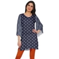 thumbnail image 1 of Moomaya Kimono Sleeve Mini Kurta Summer Tunic Printed Short Kurtis For Women, 1 of 5