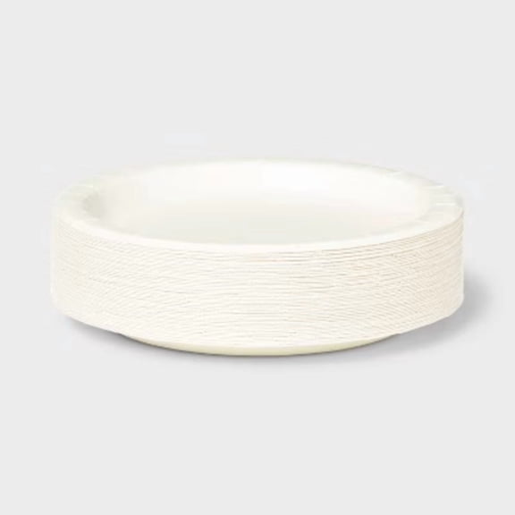 White Disposable Paper Plates 7" - 50ct