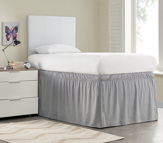 Ruffled Dorm Sized Bed Skirt Alloy