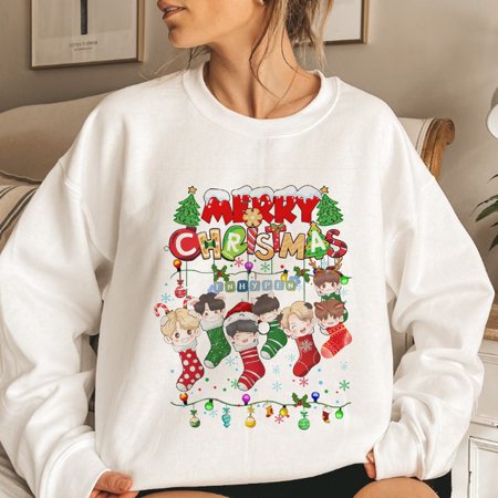 Enhypen Chibi Christmas Sweatshirt, Manifesto Tour 2022 Shirt, Enhypen Member Shirt, Niki Sunoo Heeseung Jay Jake Sunghoon Jungwon, Gift For Men, Women, Shirt, Sweatshirt, Hoodie