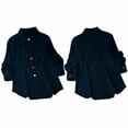 thumbnail image 3 of Womens Fashion Casual Button Down Shirt Long Sleeve Collar Loose Regular Blouses Fall Tops Blue S, 3 of 7