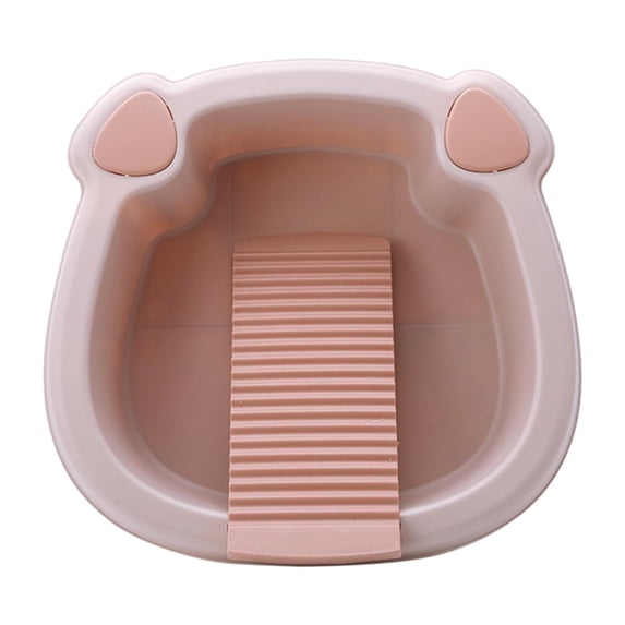 Convenient Washtub Small Delicate Articles Non Slip Cute Washboard Basin for Pink
