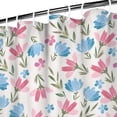 thumbnail image 4 of Hummingbird Floral Garden Shower Curtain – Watercolor Botanical Design, 72x84 Inches, 4 of 5