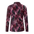 thumbnail image 5 of Xoenoiee Raven Crow Rose Flower Print Women's Polo Shirts Long Sleeve Quick Dry UPF 50+ Sun Protection Golf Tops V Neck Collared Design for Business Casual Work Tennis Pickleball Athletic, Size S, 5 of 7