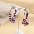 thumbnail image 6 of American Flag Earrings for Women 4th of July Patriotic Earrings Cute Teardrop Faux Leather Dangle Earrings, 6 of 7
