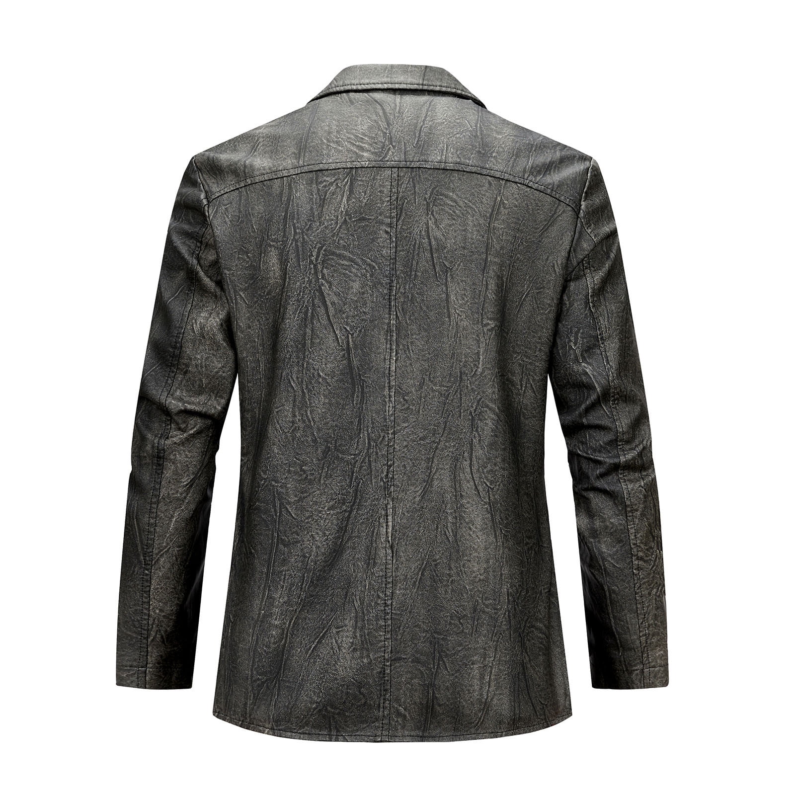 Men's Faux Leather Jacket, Vintage Distressed Motorcycle Style
