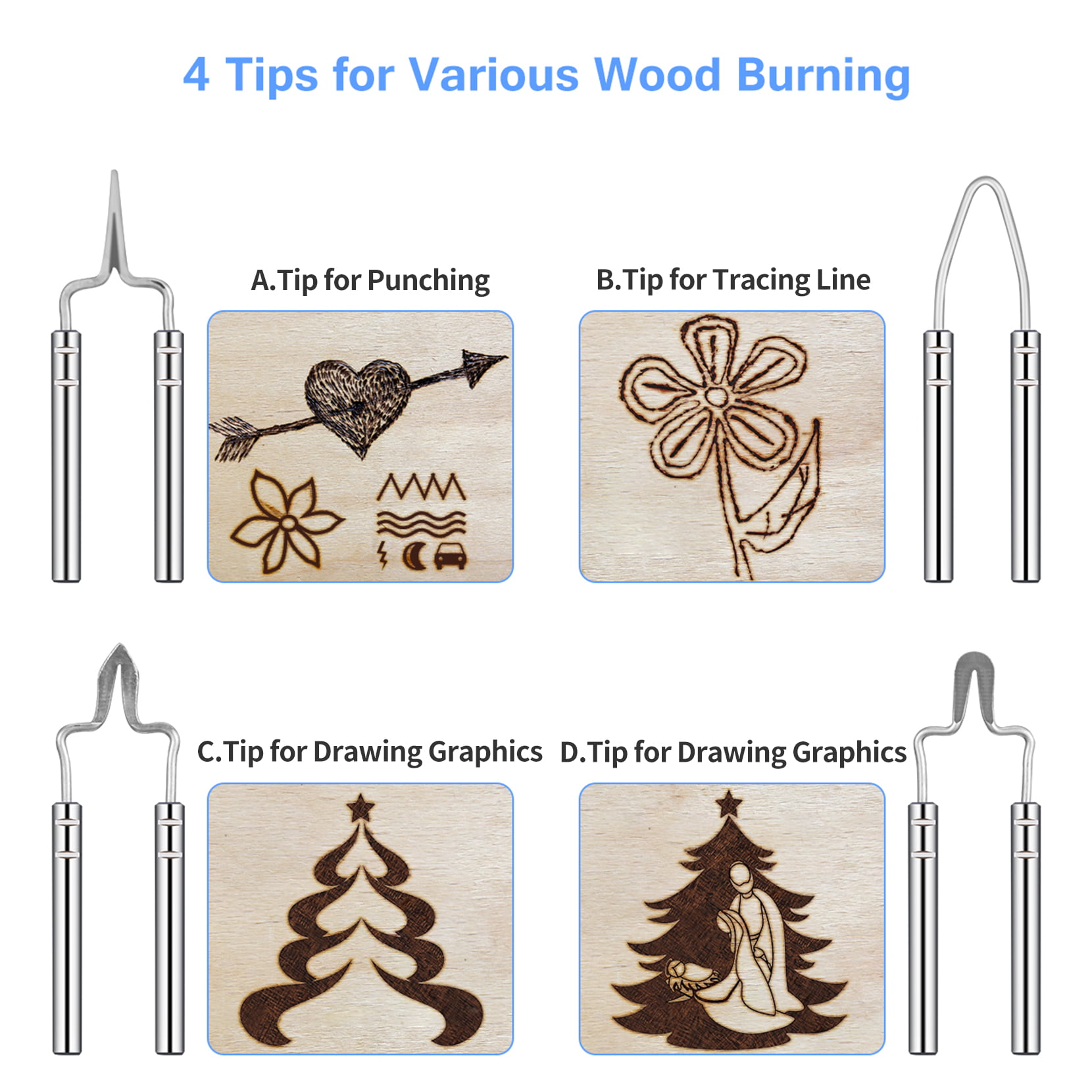 OSALADI 2 Sets Pyrograph Pen Tip Wood Burning Letter Tips Wood Burning Tips  Only Wood Burning Tool Tips Wire Tip Wood Burning Tool Wire Wood Burning