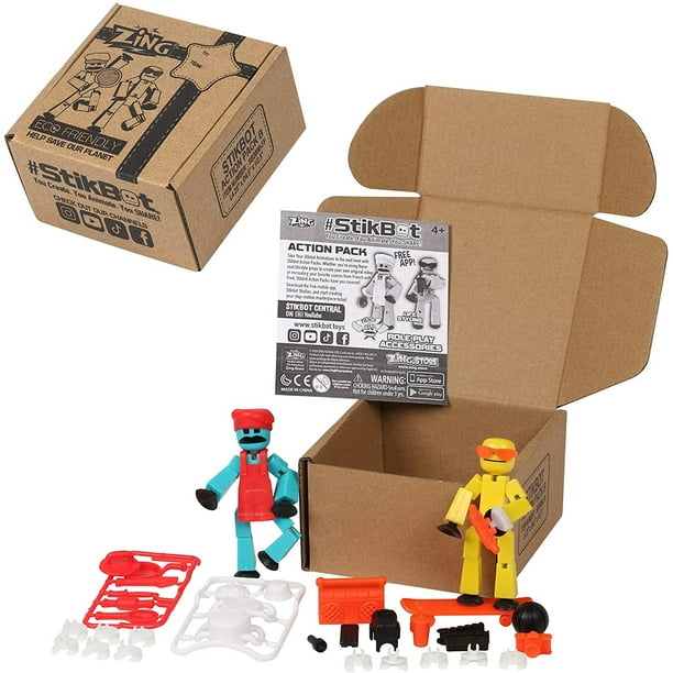 Stikbot Chef and Lifestyle Dual Action Pack - Incluye 2 Stikbots y muchos accesorios genia ZING Zing