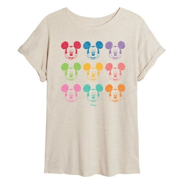 Disney - Multi Color Mickey   - Juniors Ideal Flowy Muscle T-Shirt