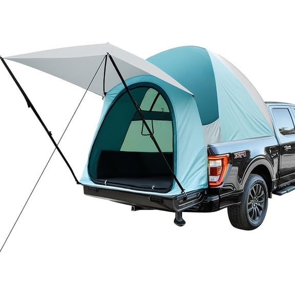 Truck Bed Tent with Removable Awning and Storage Bag, Pickup Truck Sleeping Shelter for Camping Travel, Portable Durable Fabric with Reinforced Stitching