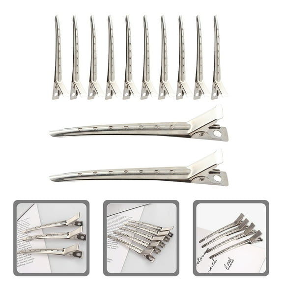 OUNONA 12Pcs Metal Hair Clips for Barber Haircut Sectioning and Styling Grip