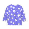 thumbnail image 5 of Ugoldhm Girls Blouses Round Neck Star Graphic Casual Tops 3/4 Sleeve Summer Fall Kids Clothes, 5 of 5