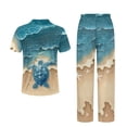 thumbnail image 6 of Yuyamidu Beach Sea Turtle Button Up Pajamas for Women Summer Soft PJ Set Short Sleeve Notch Collar Shirt and Pants Matching Pjs Sets, 6 of 7