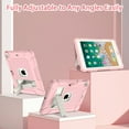thumbnail image 7 of BMOUO Case for iPad 6th 5th Generation (9.7 inch, 2018/2017), Shockproof Protective iPad 9.7 Case with Built-in Stand/Pencil Holder for iPad 6th/5th Gen, Air 2, Pink, 7 of 7