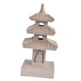 thumbnail image 3 of Fzaqwen Chinese Traditional Pagoda Figurine Solar Powered Resin Sculpture Outdoor Garden Light Gray, 3 of 9
