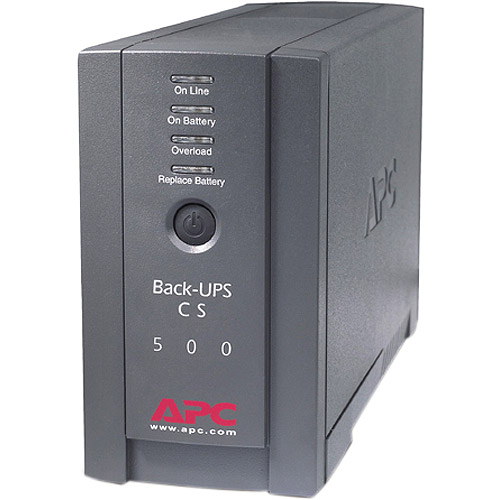APCᅡᅠBattery Backup 500VA Back-UPS CS 120V Interface Port DB-9 RS-232, USB B500BLK by APC