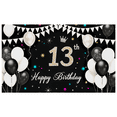 thumbnail image 7 of Black Background Birthday Banner with Glittery 13th Crown Balloons Party Supplies Photography Props Happy Birthday Decors Backdrop for Party Celebrations Photo Booth Decorations, 7 of 7