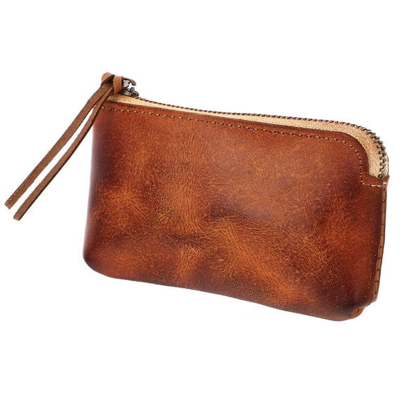 WORGEOUS 1Pc Leather Change Purse Useful Coins Money Storage Pouch Protective Small Wallet