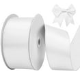 thumbnail image 4 of White Satin Wired Ribbon Wire Edge Decorative 2.5" x 25 Yd, 4 of 6